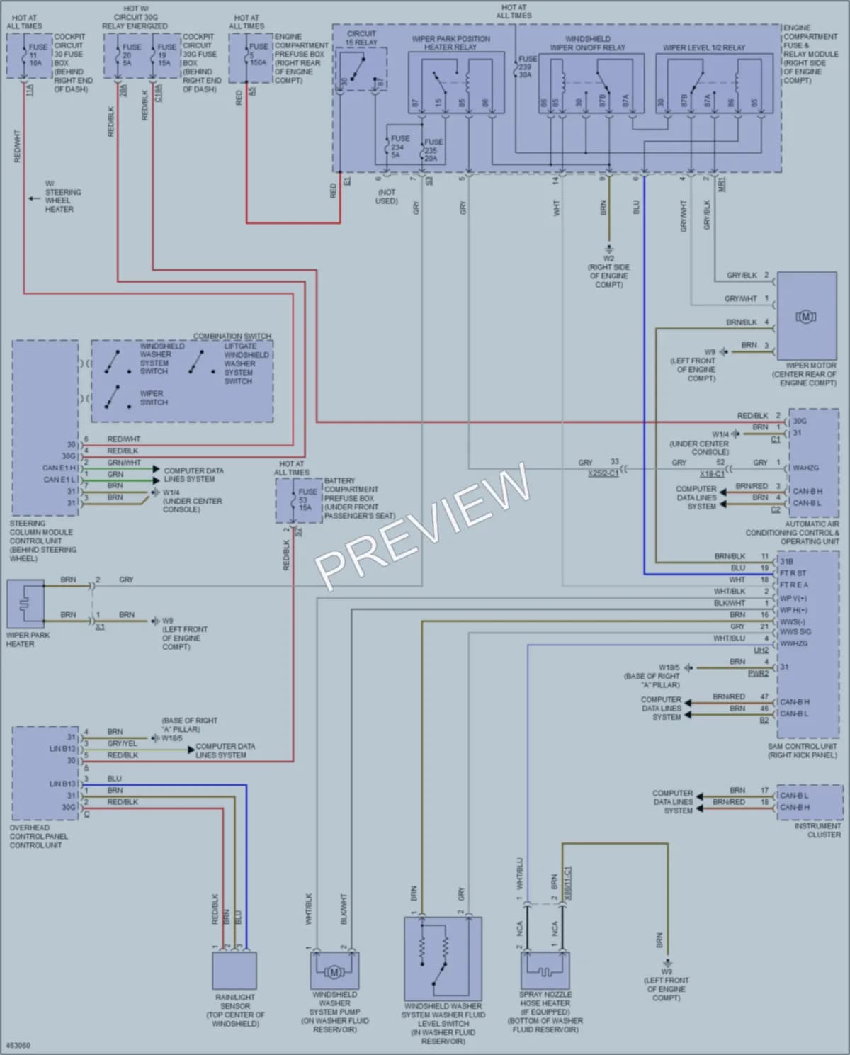 2015 MercedesBenz ML350 Wiper Washer wiring diagram preview