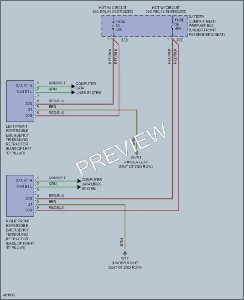 2015 MercedesBenz ML400 Supplemental Restraints wiring diagram preview