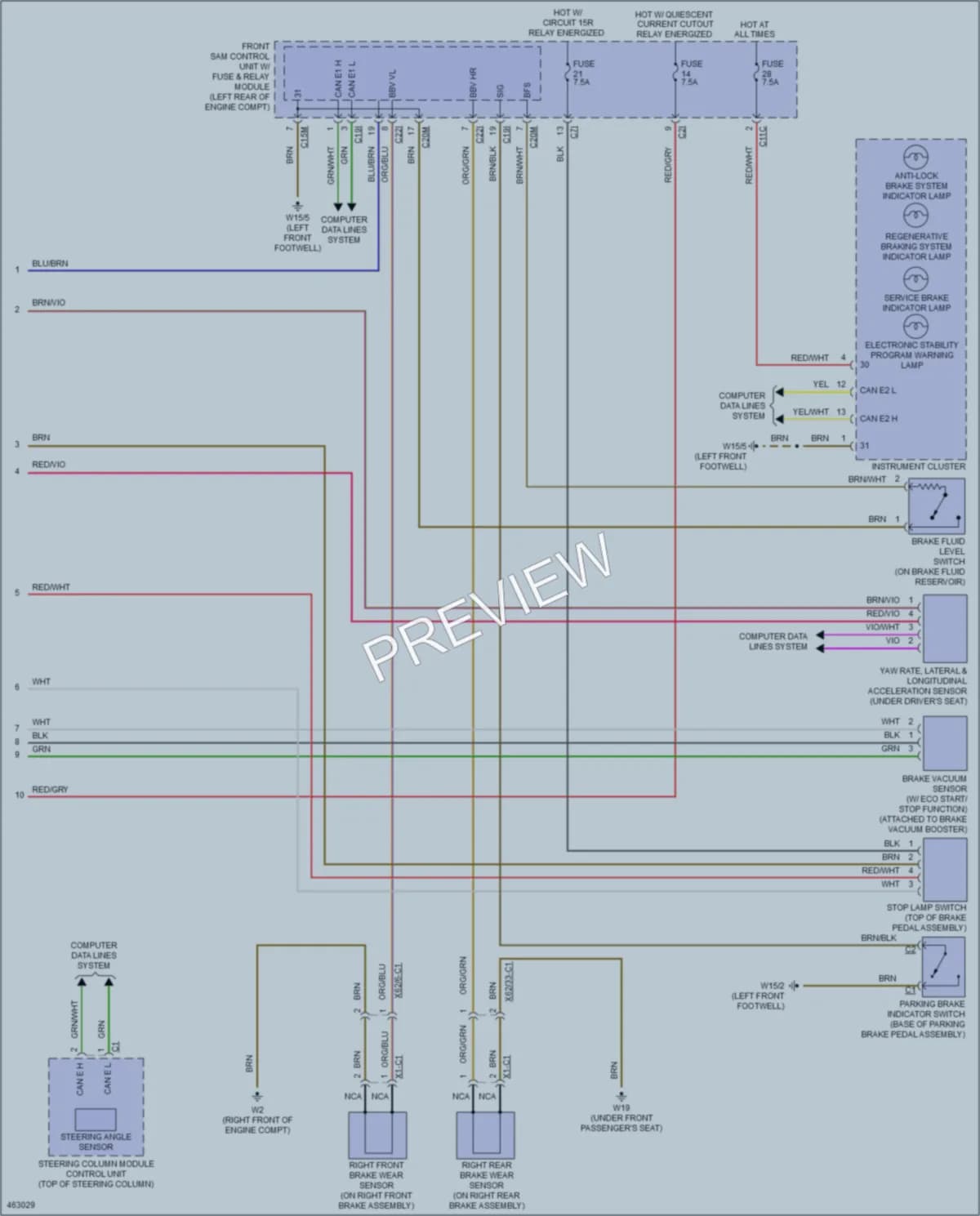 2015 MercedesBenz S400 Anti Lock Brakes wiring diagram preview
