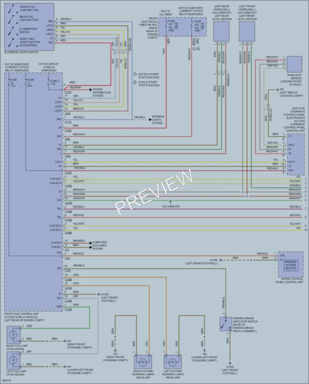 2015 MercedesBenz S400 Headlights wiring diagram preview