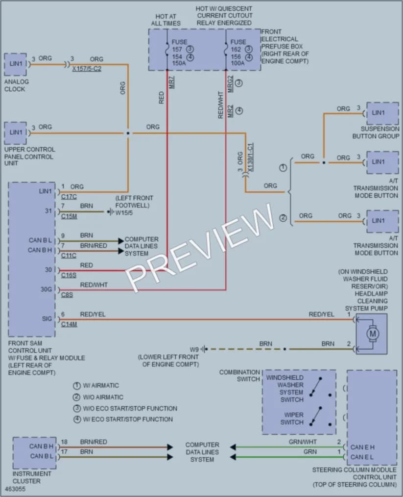 2015 MercedesBenz S400 Wiper Washer wiring diagram preview