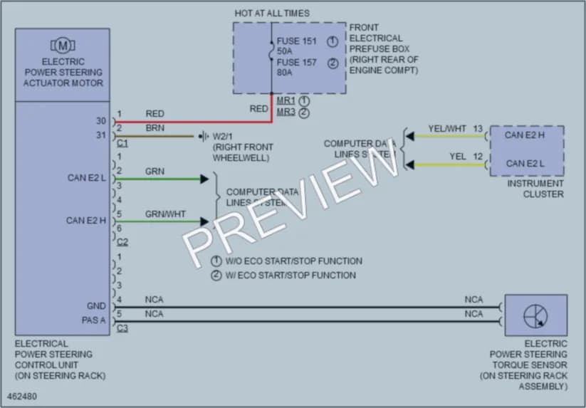 2015 MercedesBenz S550 Electronic Power Steering wiring diagram preview