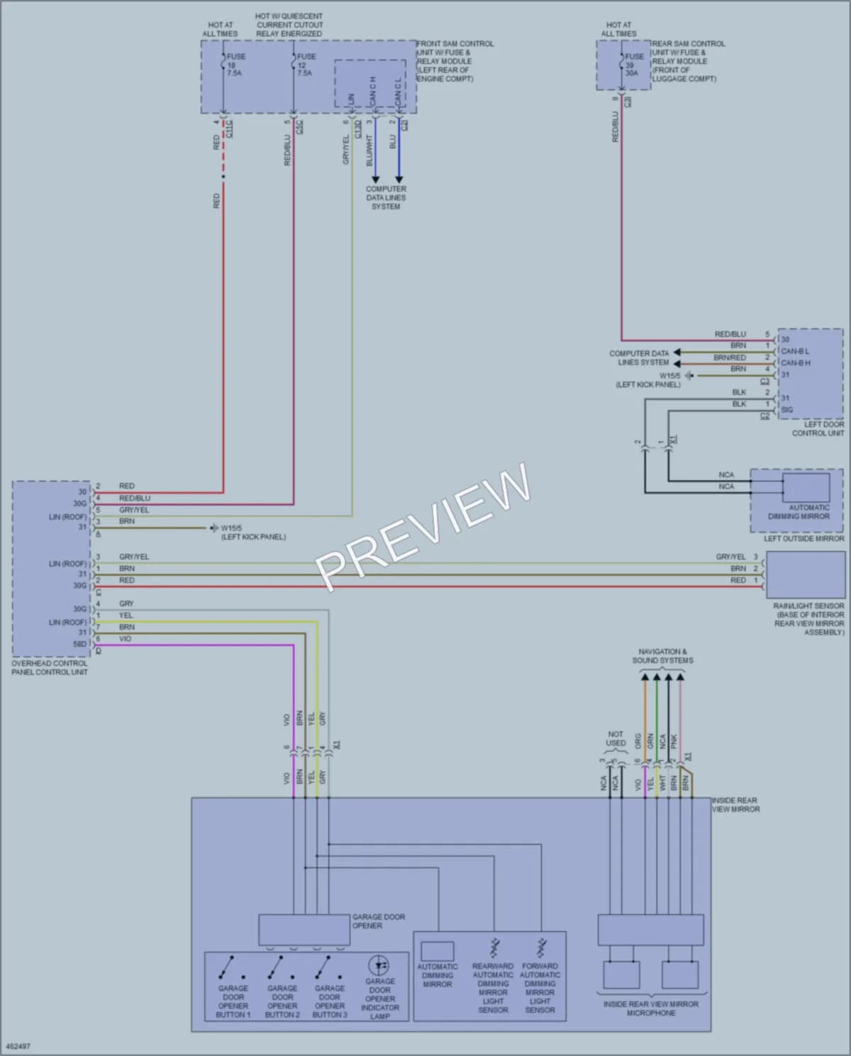 2015 MercedesBenz SLK250 Power Mirrors wiring diagram preview