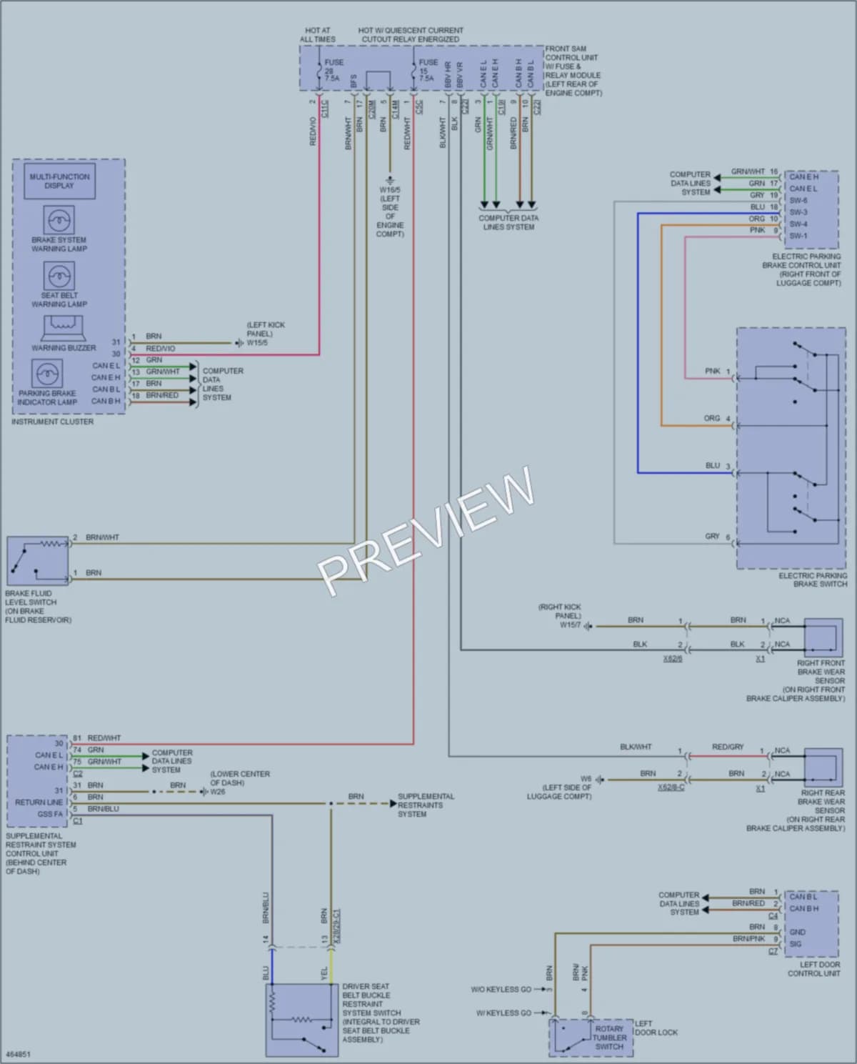 2015 MercedesBenz SLK250 Warning Systems wiring diagram preview