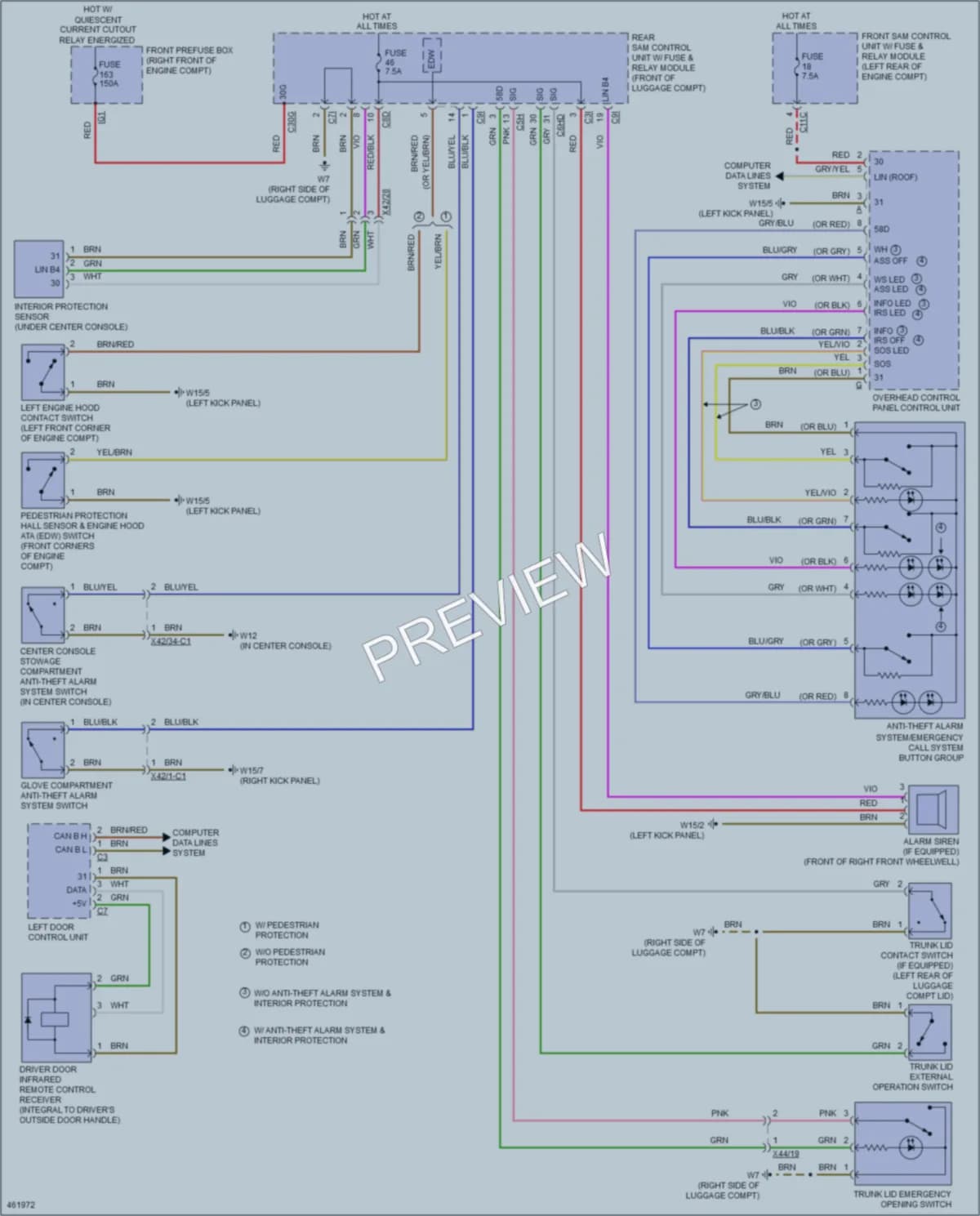 2015 MercedesBenz SLK350 Anti Theft wiring diagram preview