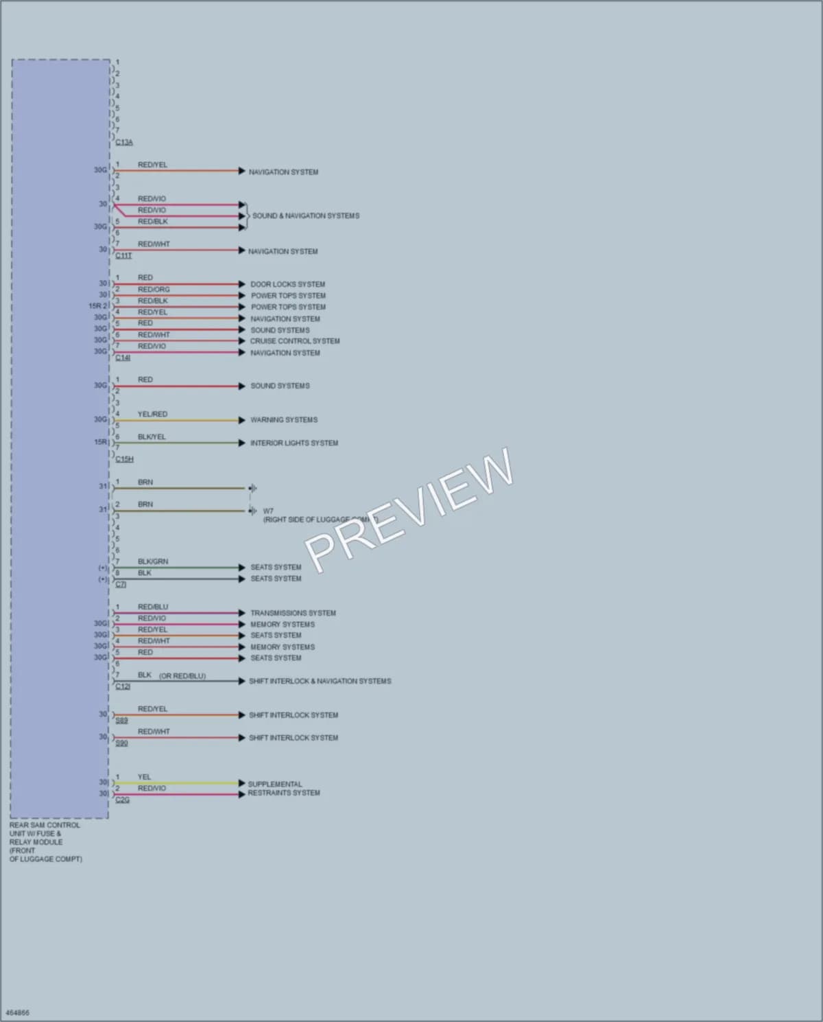 2015 MercedesBenz SLK350 Body Control Modules wiring diagram preview