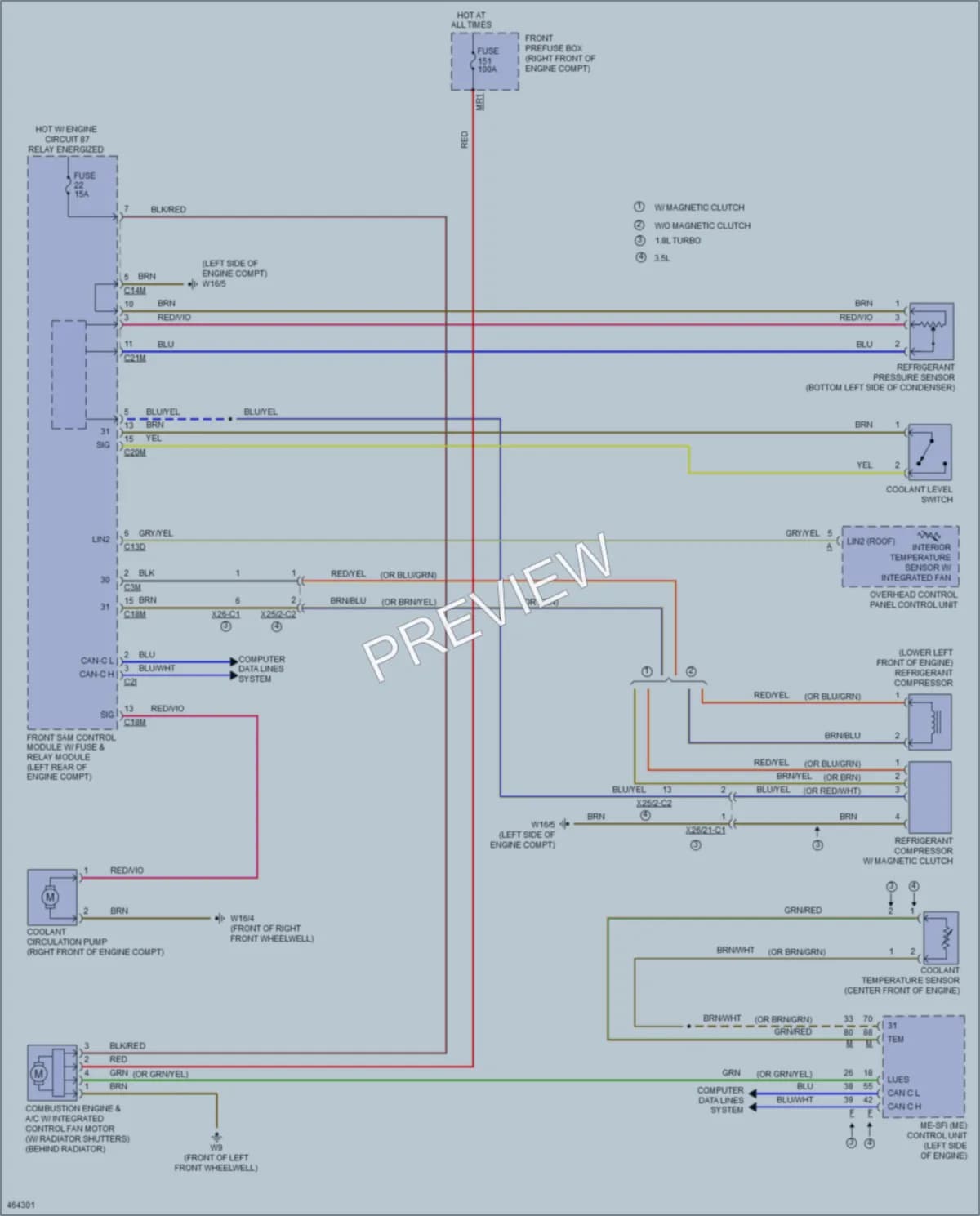 2015 MercedesBenz SLK350 Cooling Fan wiring diagram preview