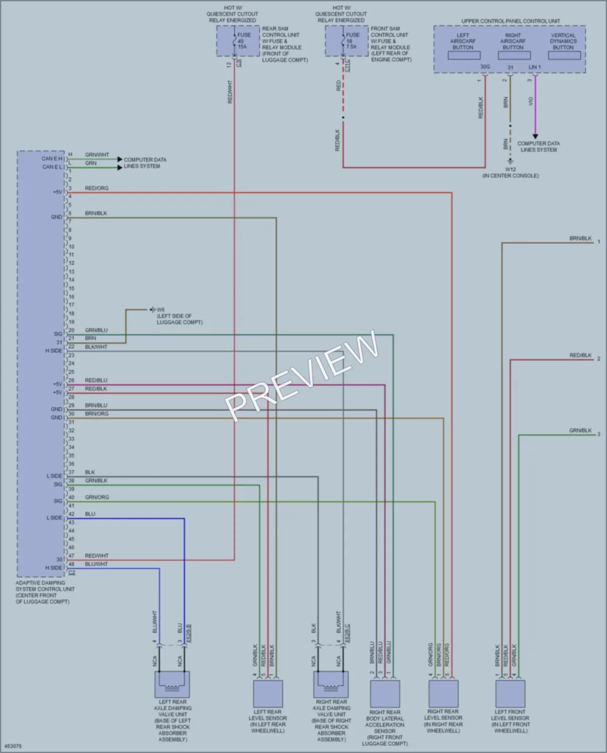 2015 MercedesBenz SLK350 Electronic Suspension wiring diagram preview