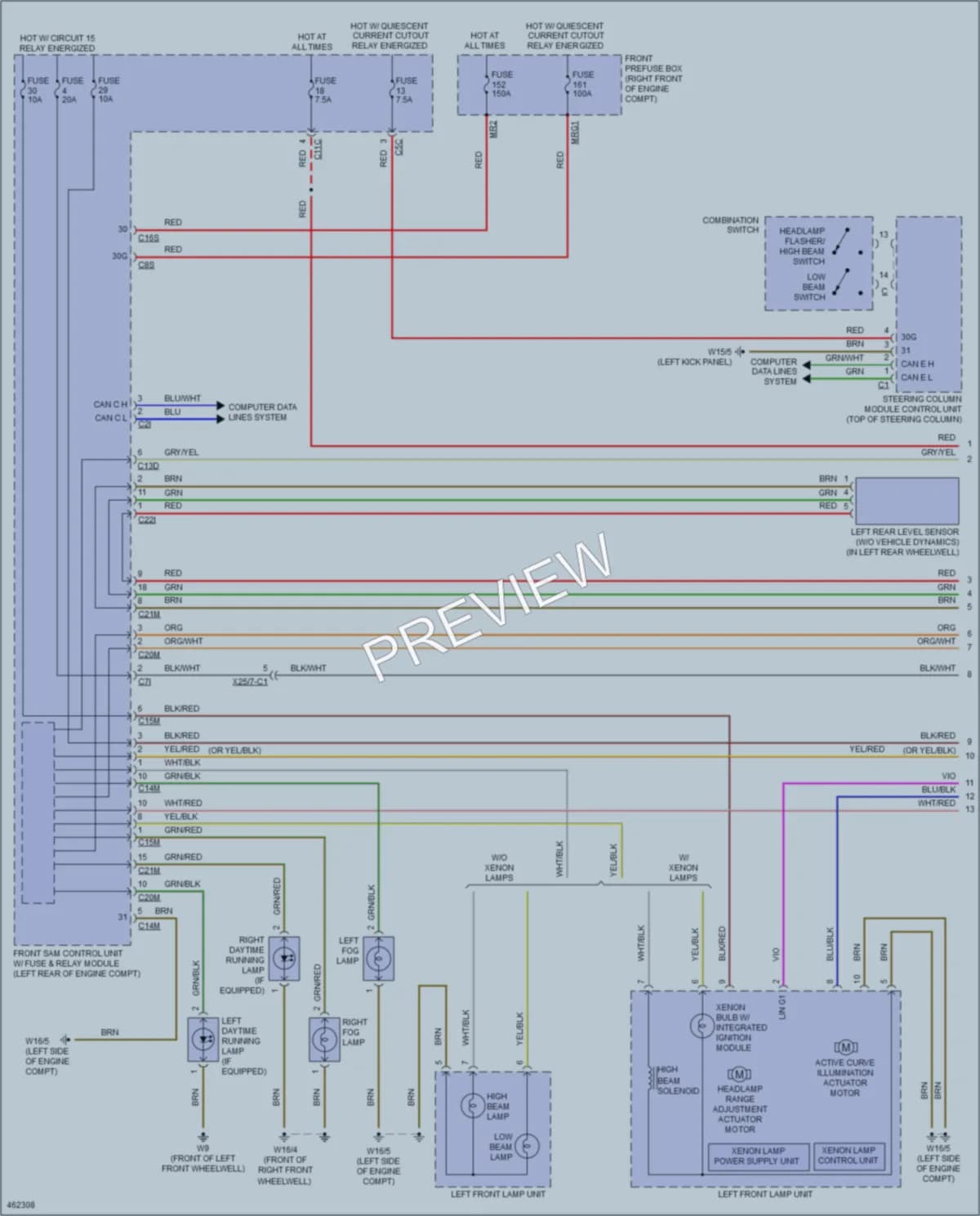 2015 MercedesBenz SLK350 Headlights wiring diagram preview