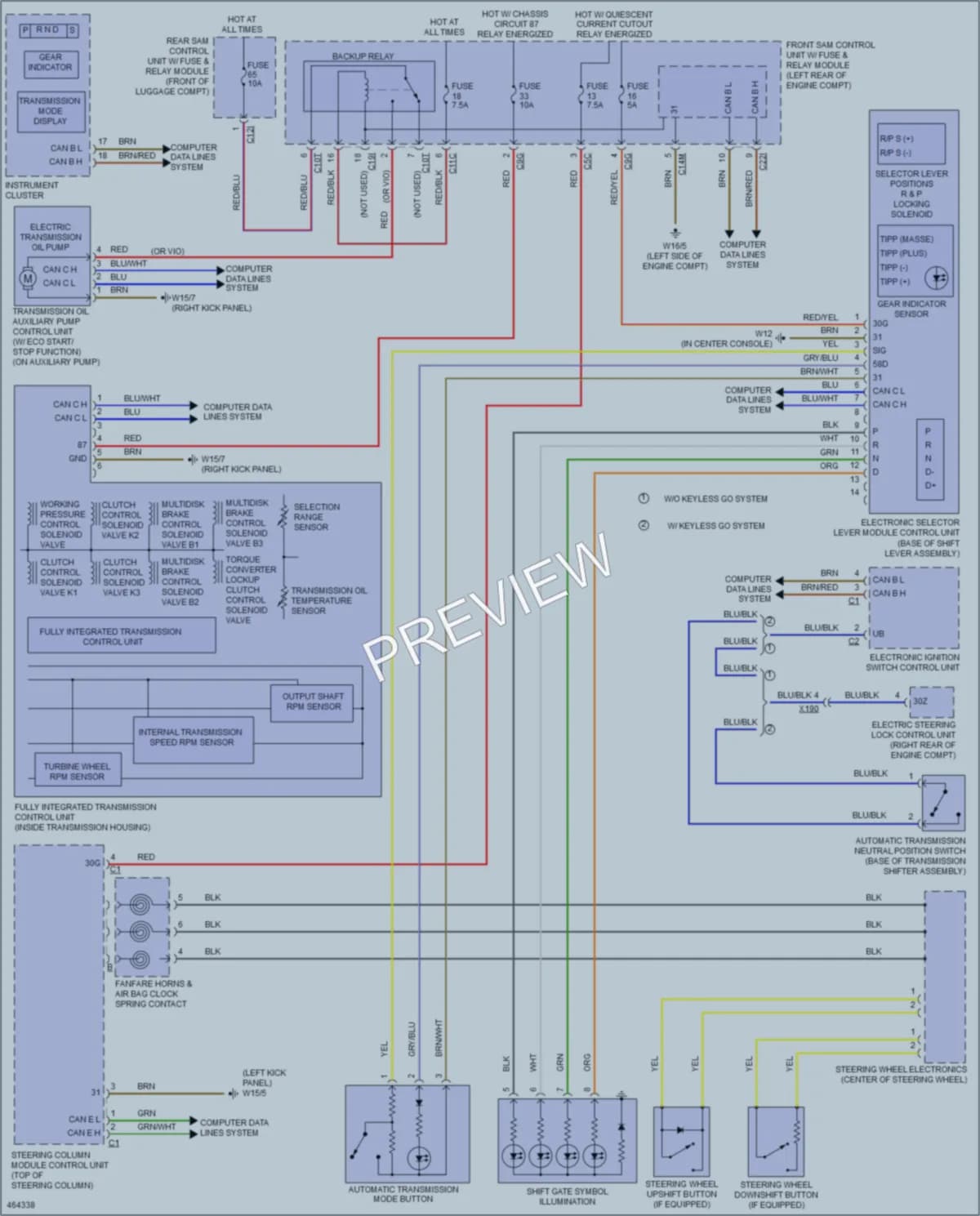 2015 MercedesBenz SLK350 Transmission wiring diagram preview