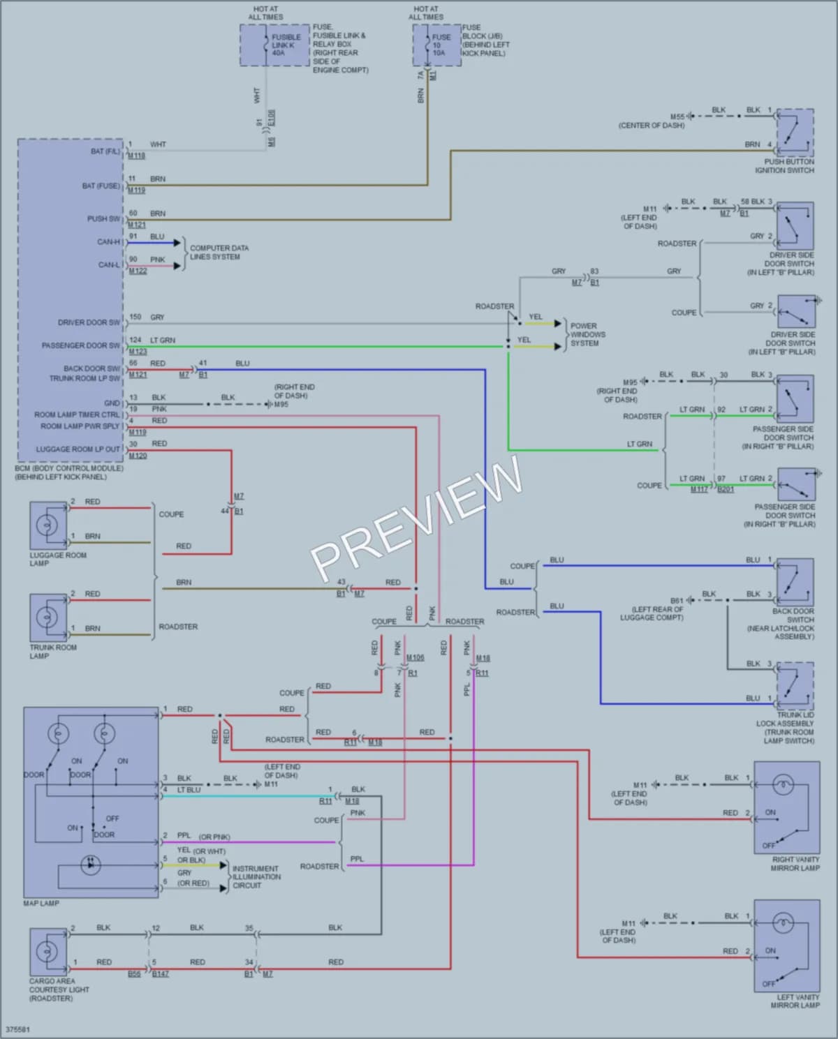 2015 Nissan 370Z Interior Lights wiring diagram preview