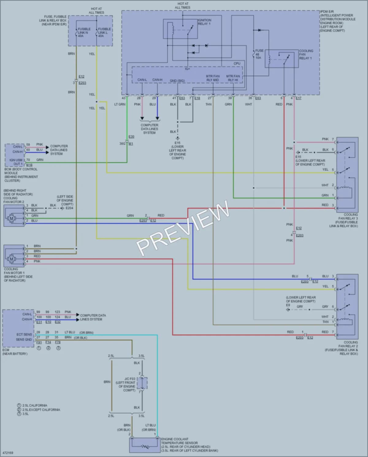 2015 Nissan Altima Cooling Fan wiring diagram preview