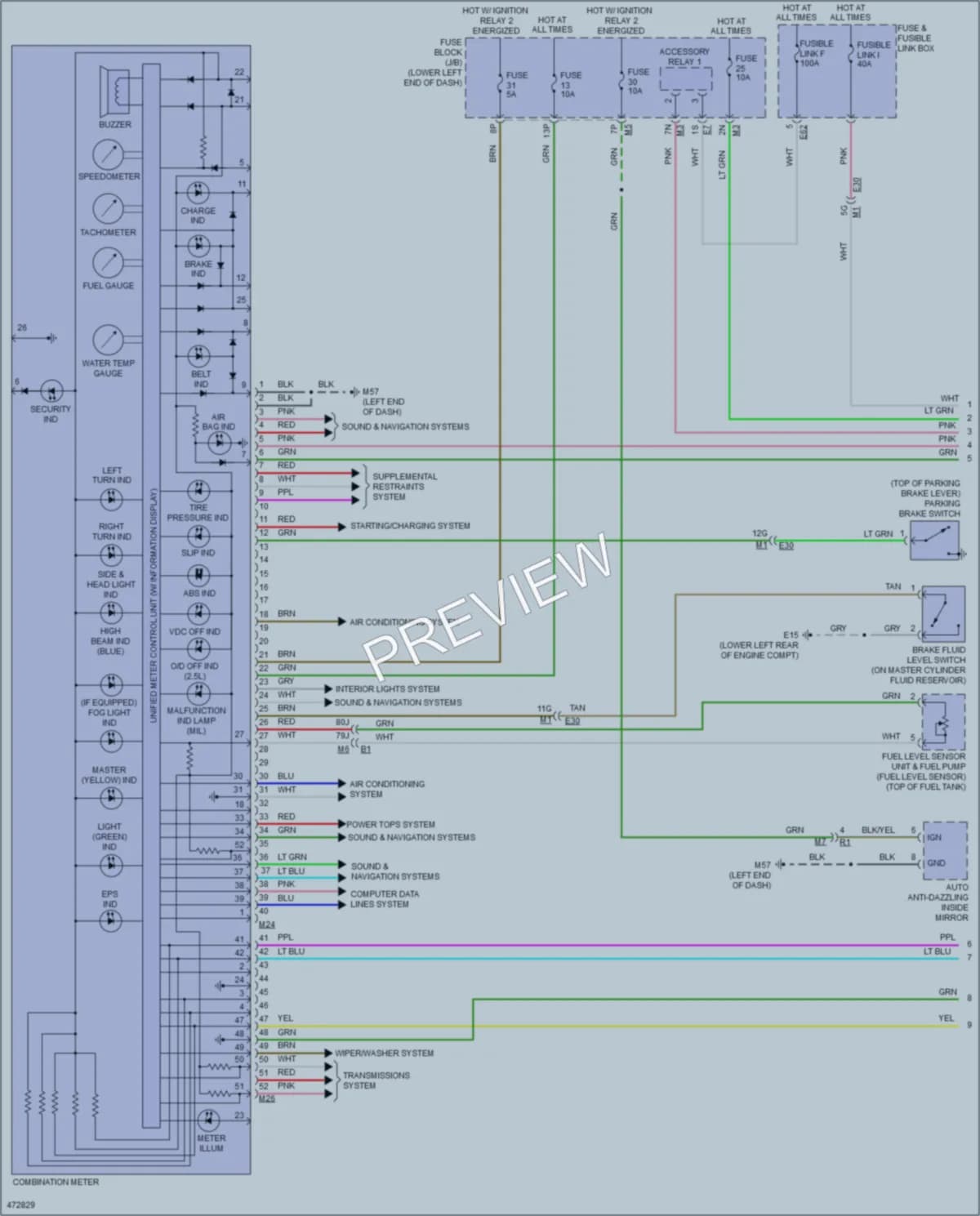 2015 Nissan Altima Instrument Cluster wiring diagram preview