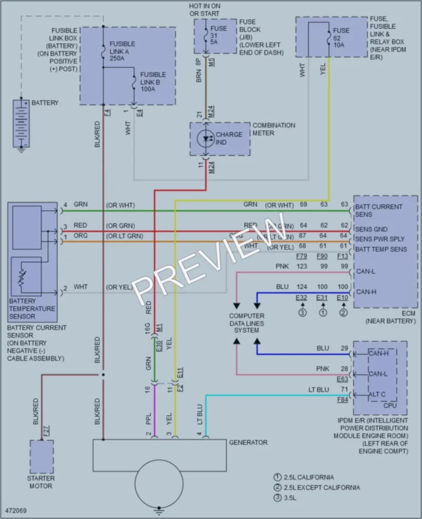2015 Nissan Altima Starting Charging wiring diagram preview