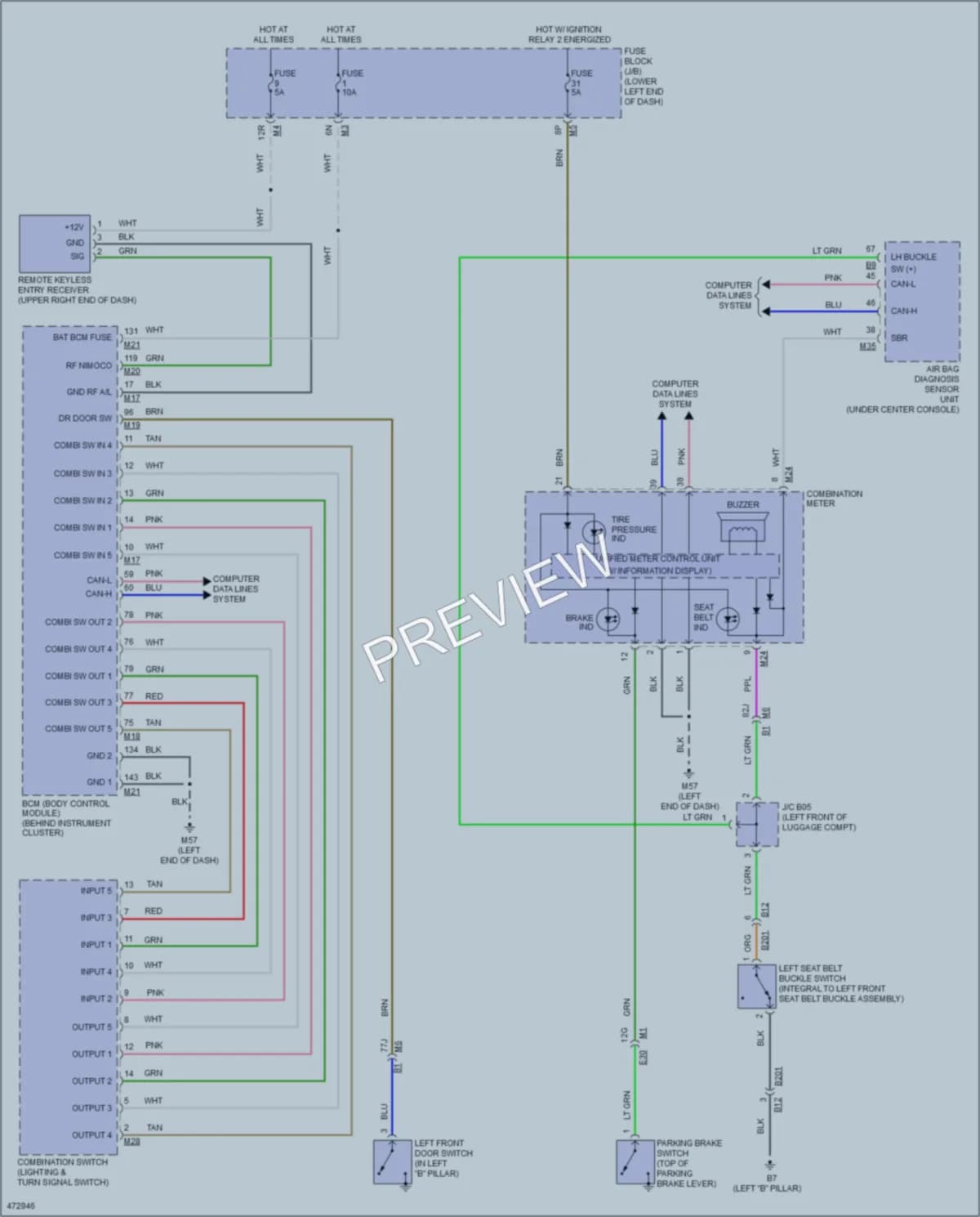 2015 Nissan Altima Warning Systems wiring diagram preview