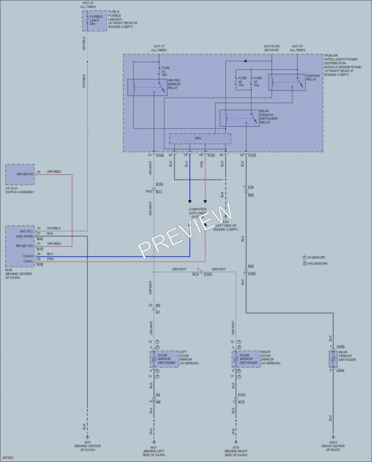 2015 Nissan Armada Defoggers wiring diagram preview