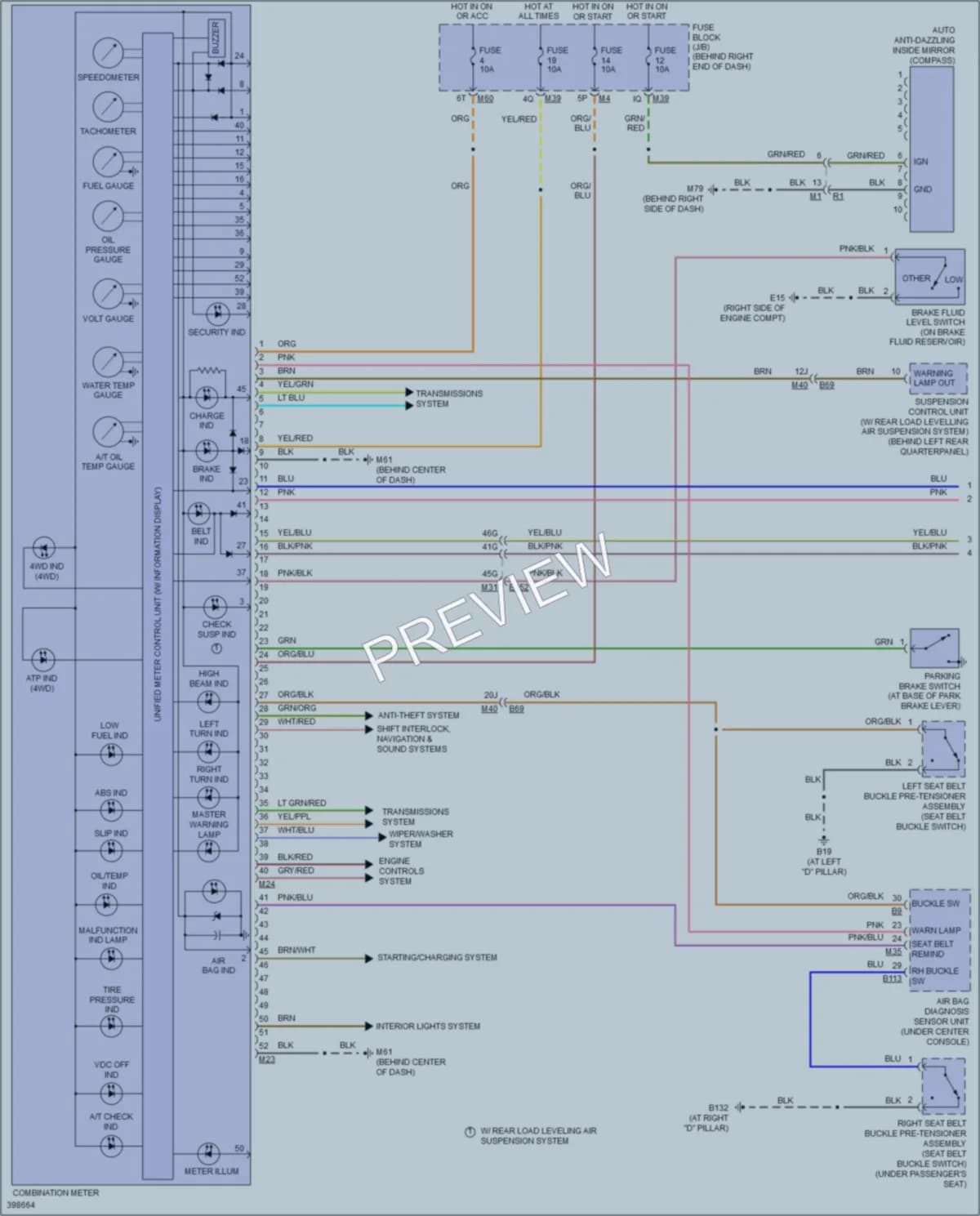 2015 Nissan Armada Instrument Cluster wiring diagram preview