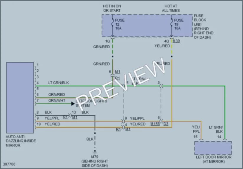2015 Nissan Armada Power Mirrors wiring diagram preview