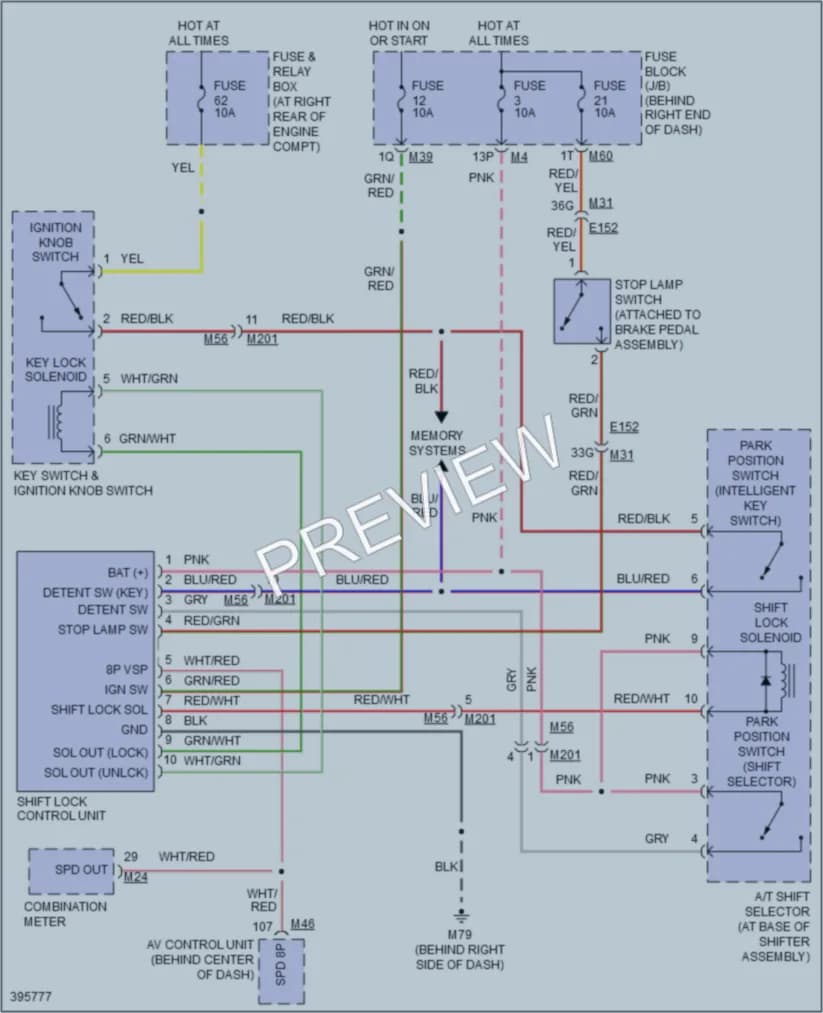 2015 Nissan Armada Shift Interlock wiring diagram preview