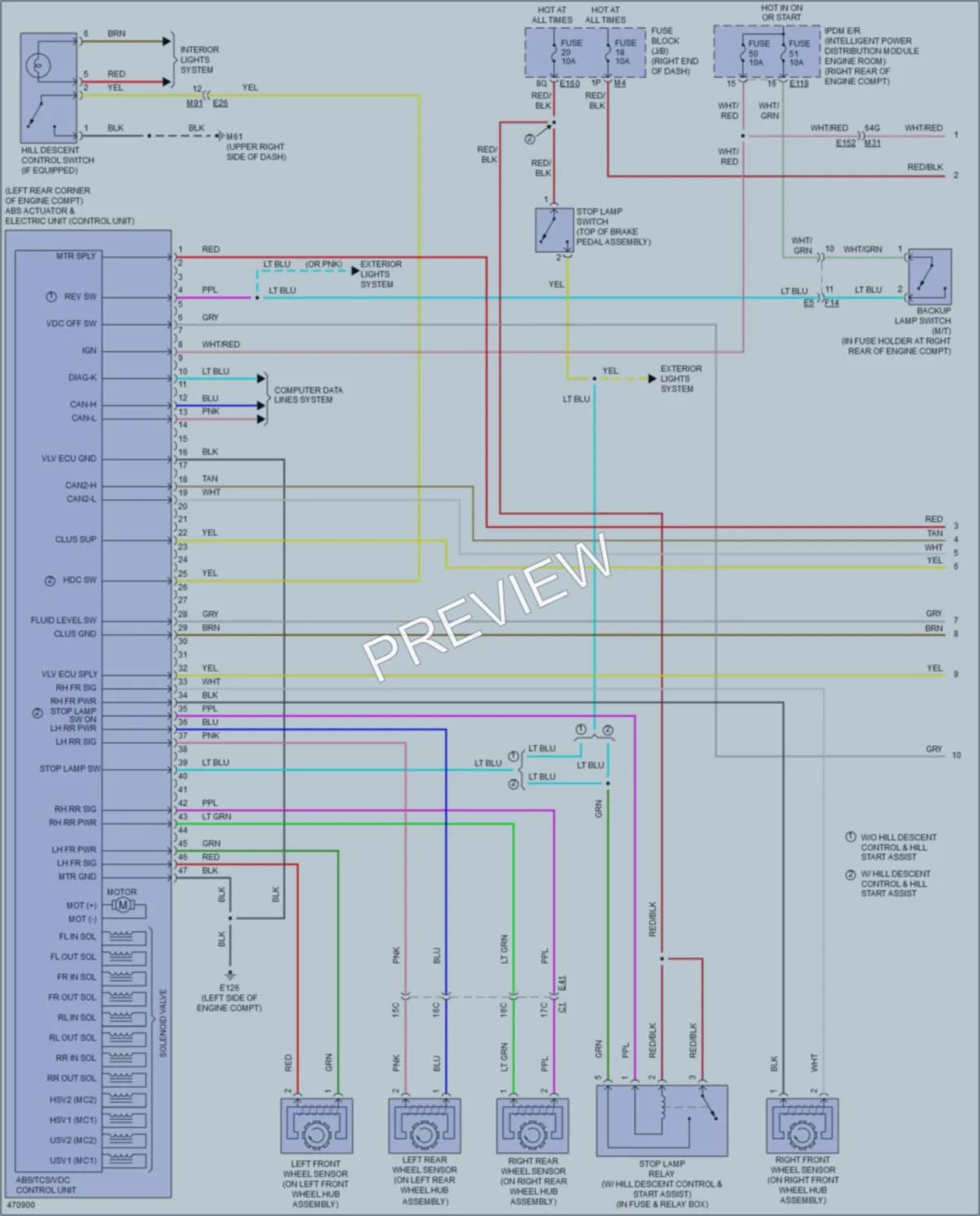 2015 Nissan Frontier Anti Lock Brakes wiring diagram preview