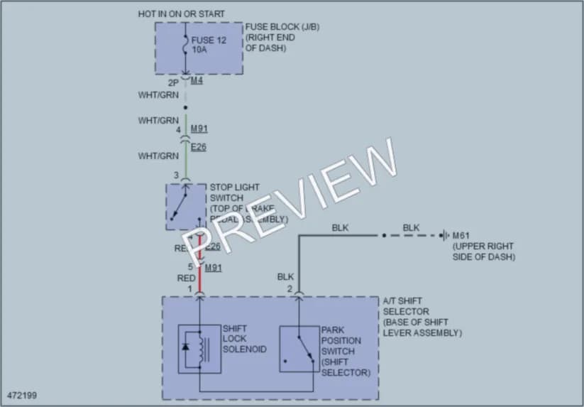 2015 Nissan Frontier Shift Interlock wiring diagram preview