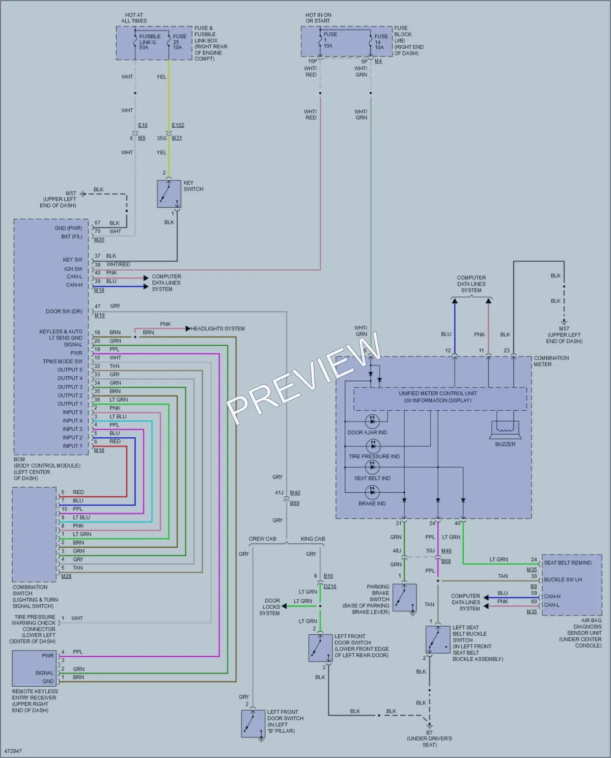 2015 Nissan Frontier Warning Systems wiring diagram preview