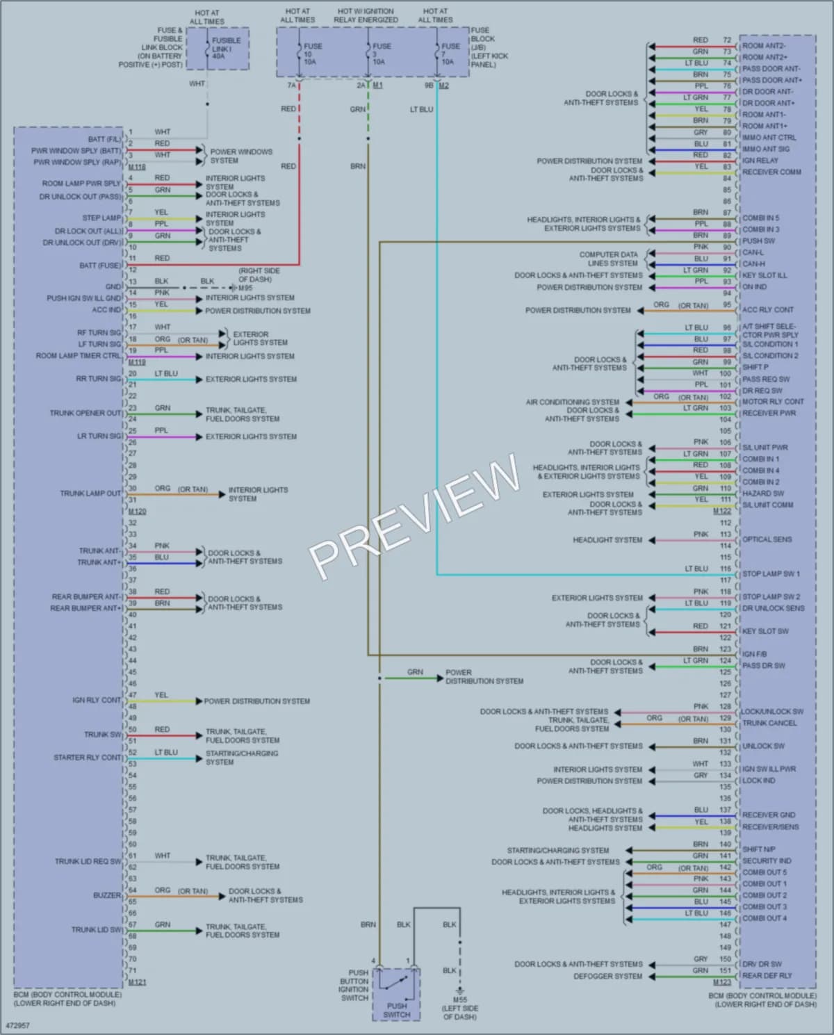 2015 Nissan GTR Body Control Modules wiring diagram preview