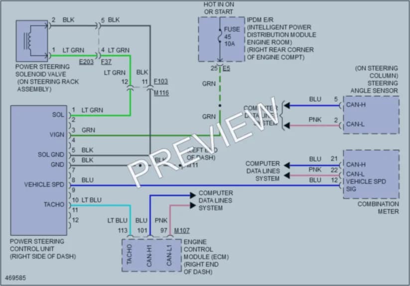 2015 Nissan GTR Electronic Power Steering wiring diagram preview