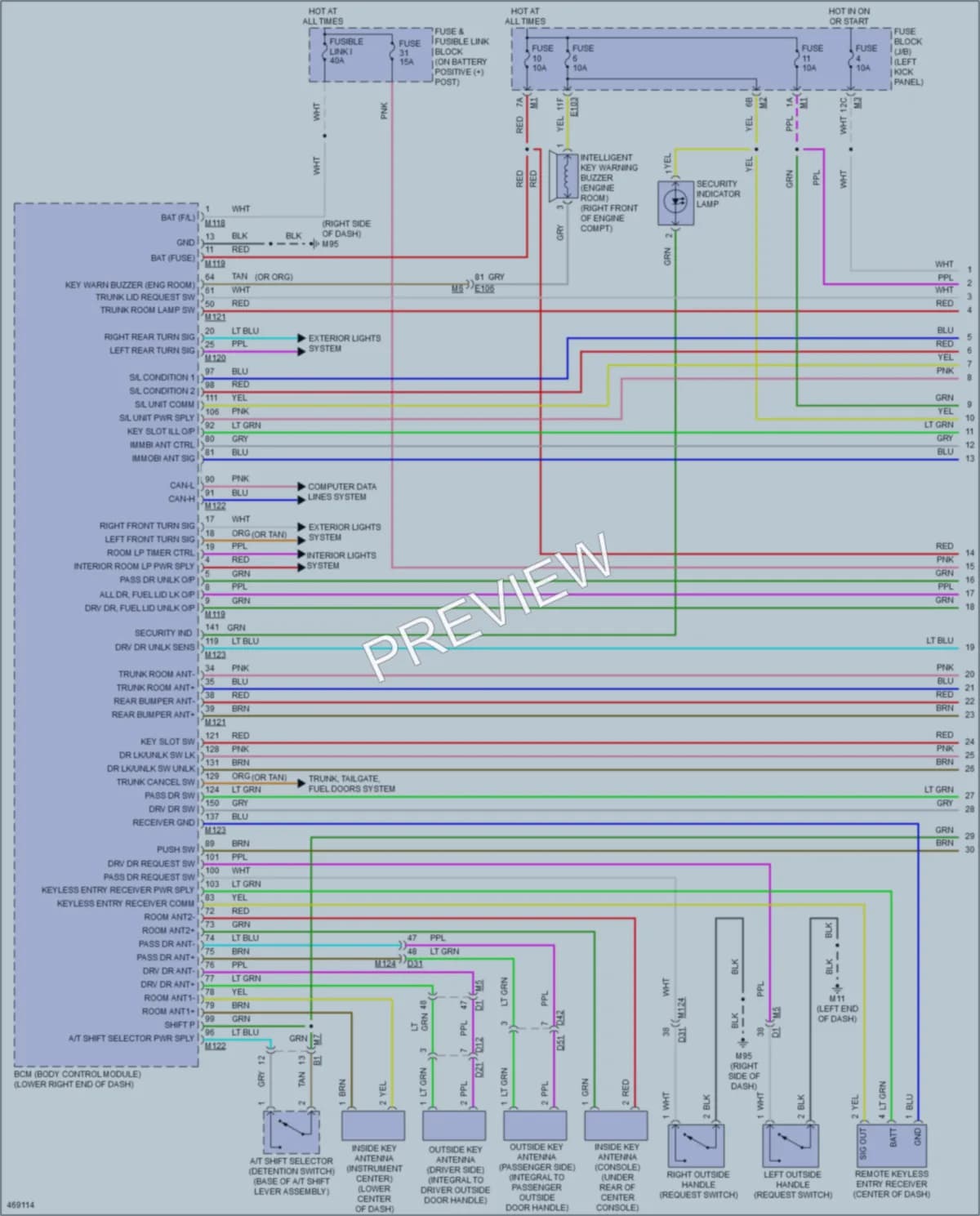 2015 Nissan GTR Power Door Locks wiring diagram preview