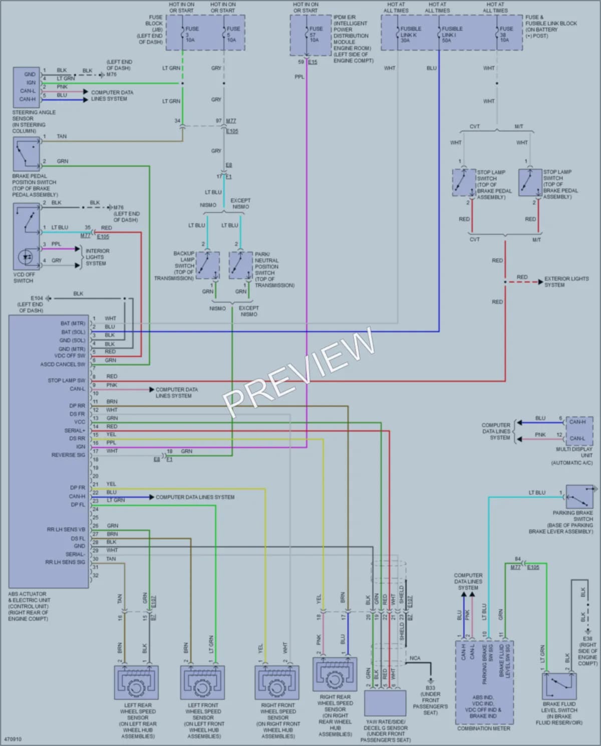 2015 Nissan JUKE Anti Lock Brakes wiring diagram preview