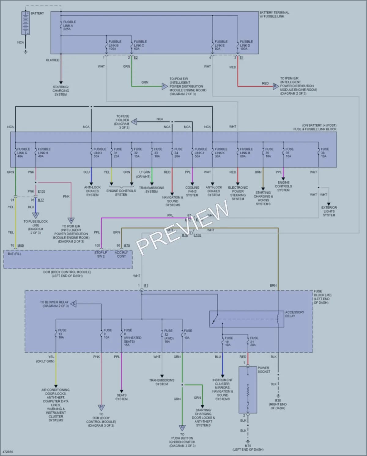 2015 Nissan JUKE Power Distribution wiring diagram preview
