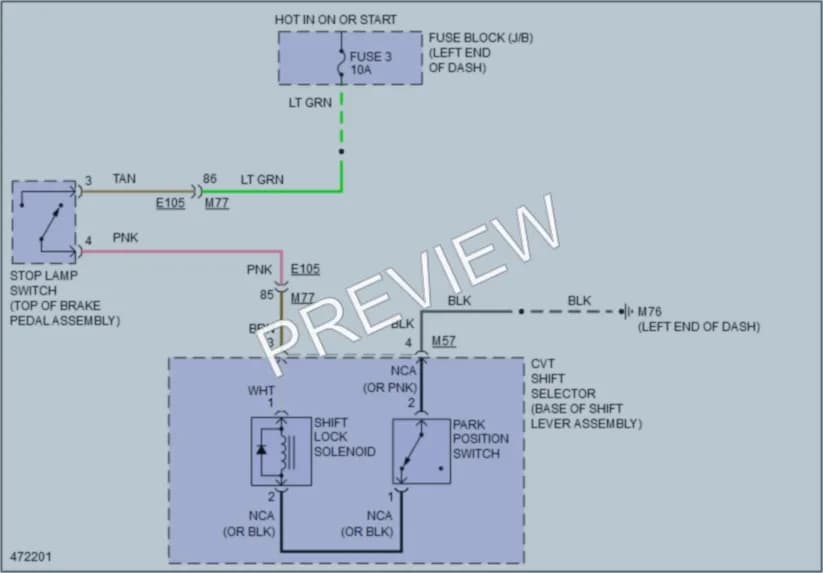 2015 Nissan JUKE Shift Interlock wiring diagram preview