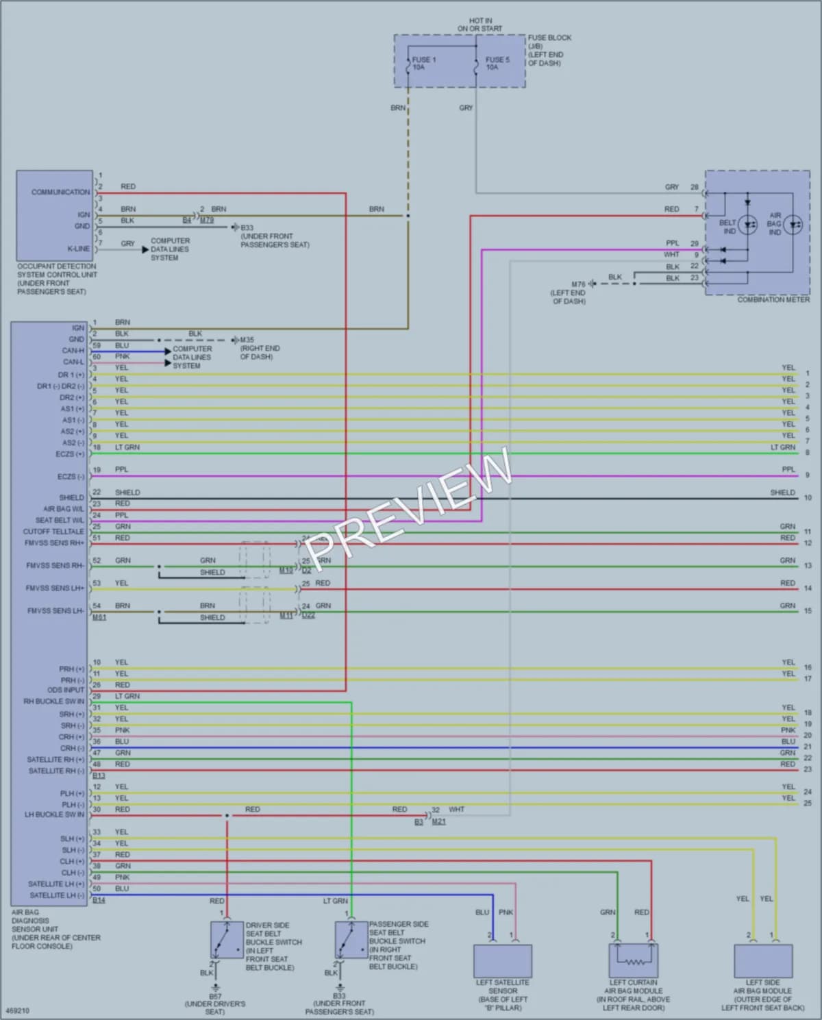 2015 Nissan JUKE Supplemental Restraints wiring diagram preview