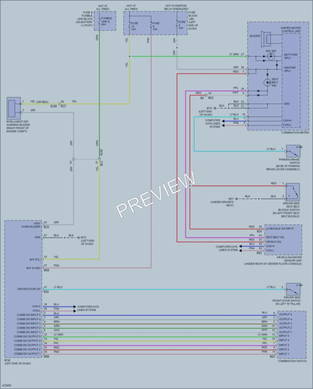 2015 Nissan JUKE Warning Systems wiring diagram preview
