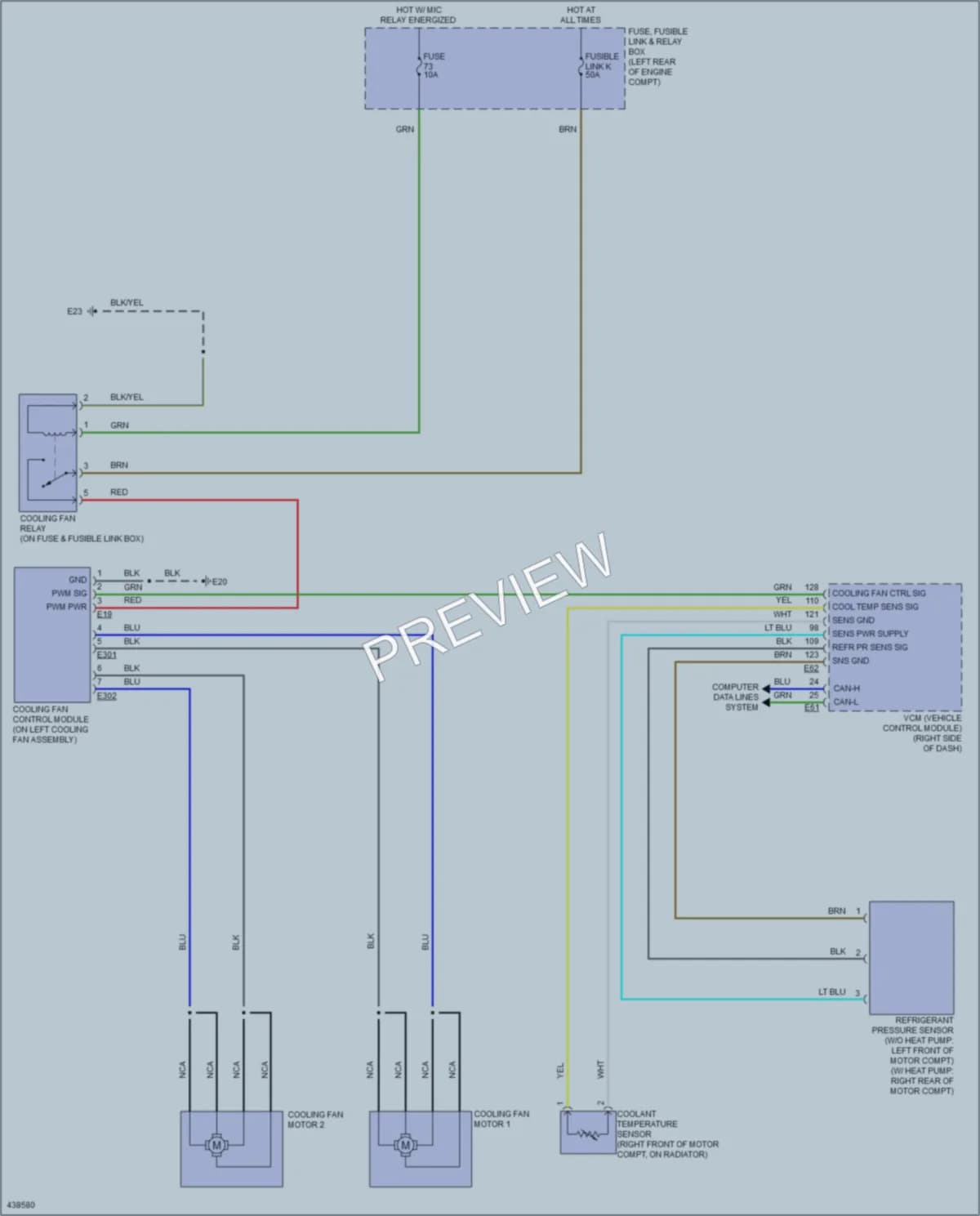 2015 Nissan LEAF Cooling Fan wiring diagram preview