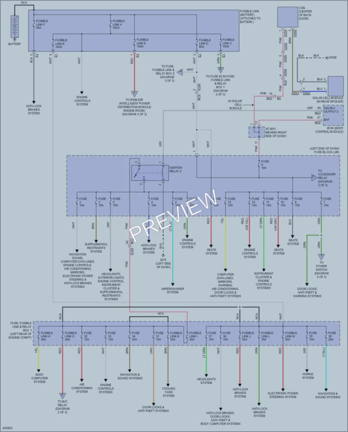 2015 Nissan LEAF Power Distribution wiring diagram preview