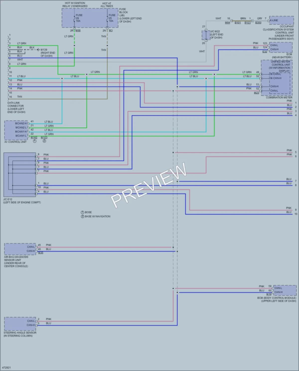 2015 Nissan Murano Computer Data Lines wiring diagram preview