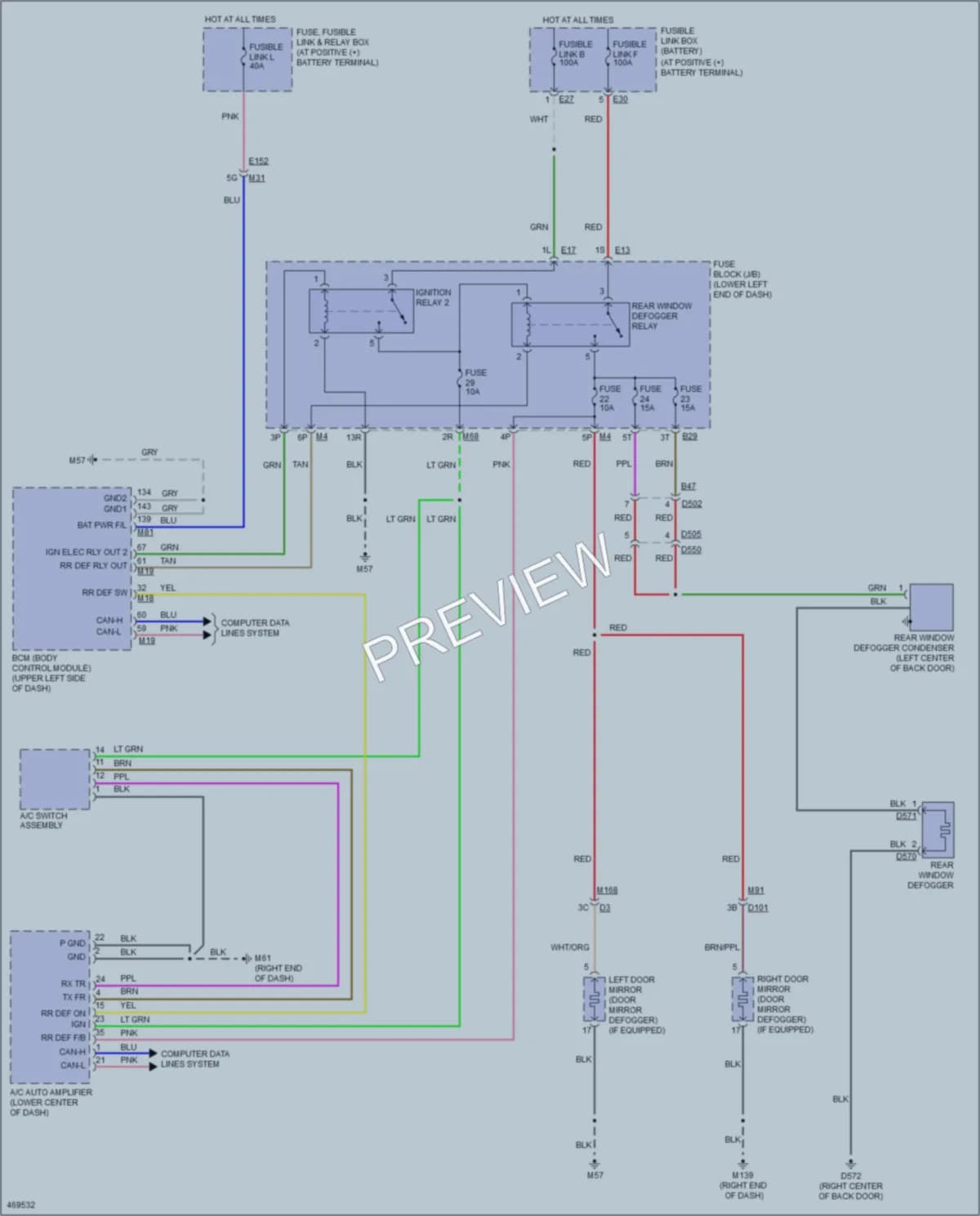 2015 Nissan Murano Defoggers wiring diagram preview