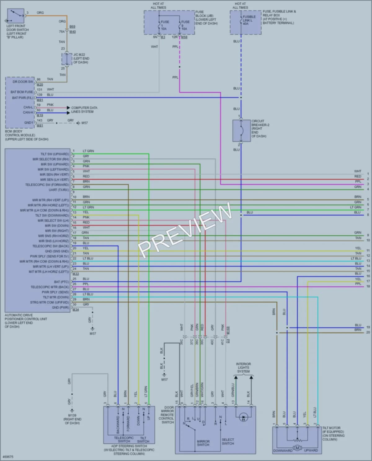 2015 Nissan Murano Memory Systems wiring diagram preview