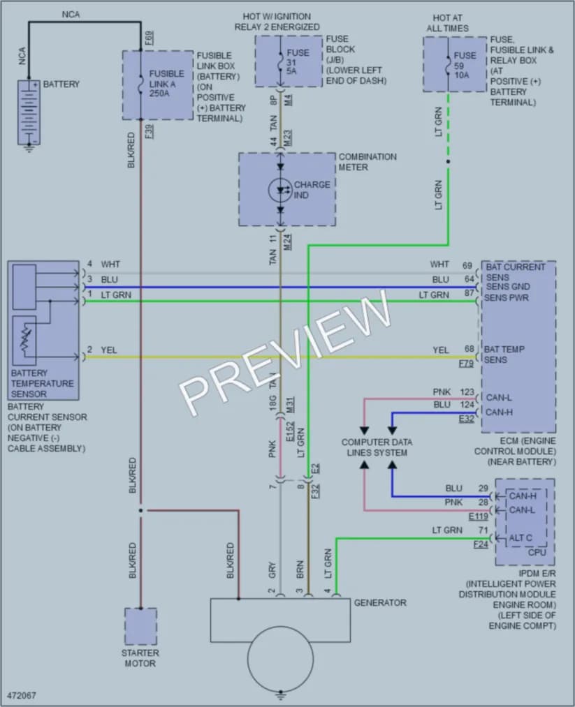 2015 Nissan Murano Starting Charging wiring diagram preview