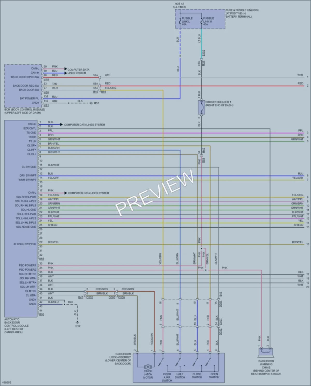 2015 Nissan Murano Trunk Tailgate Fuel Door wiring diagram preview