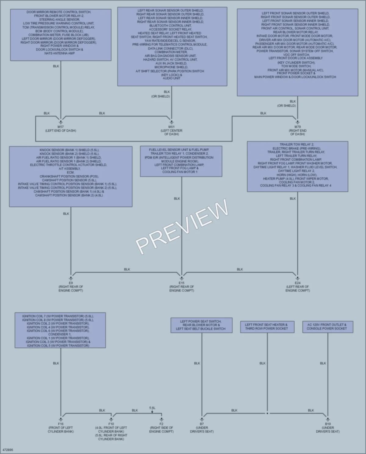 2015 Nissan NV1500 Ground Distribution wiring diagram preview
