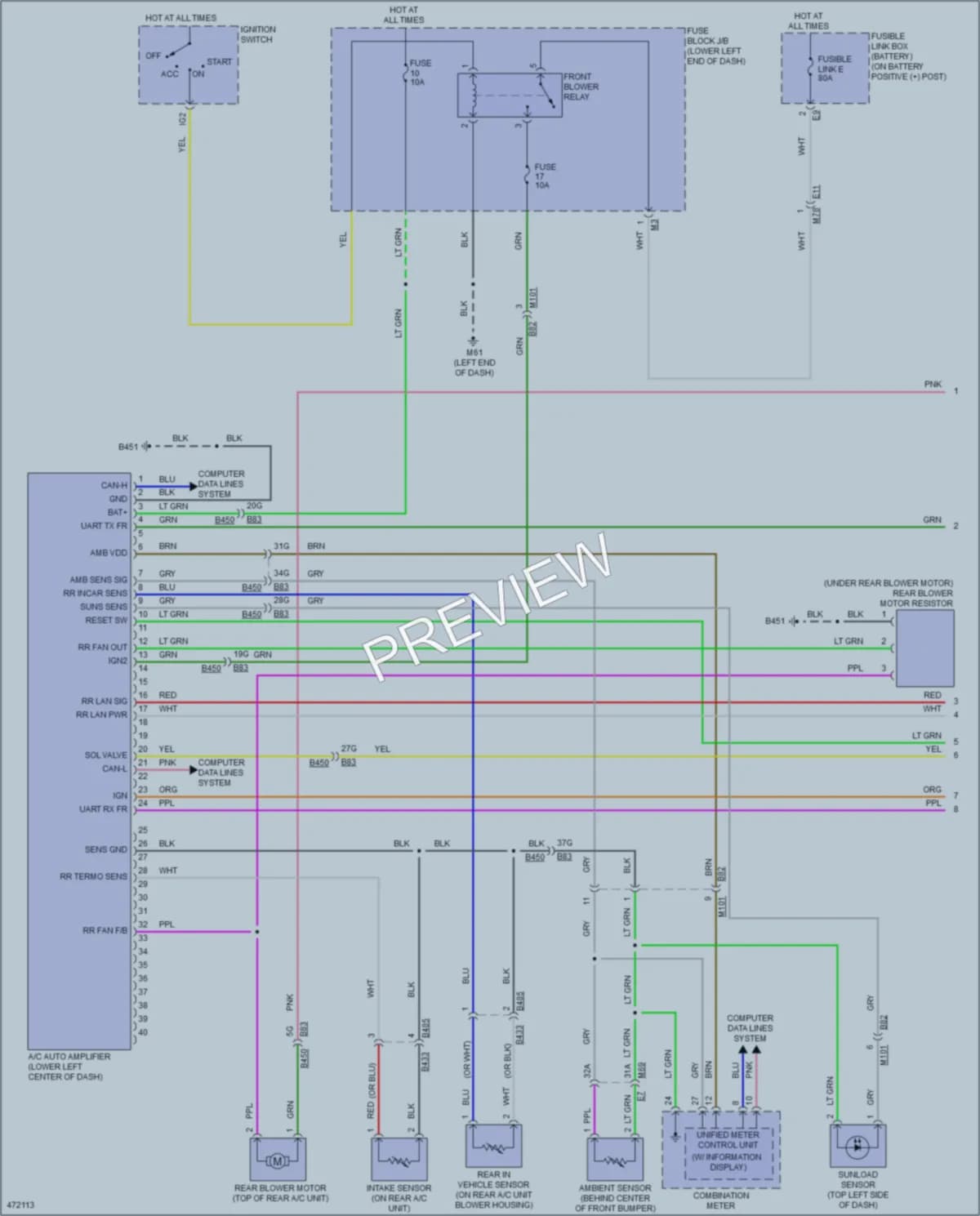 2015 Nissan NV200 Air Conditioning wiring diagram preview