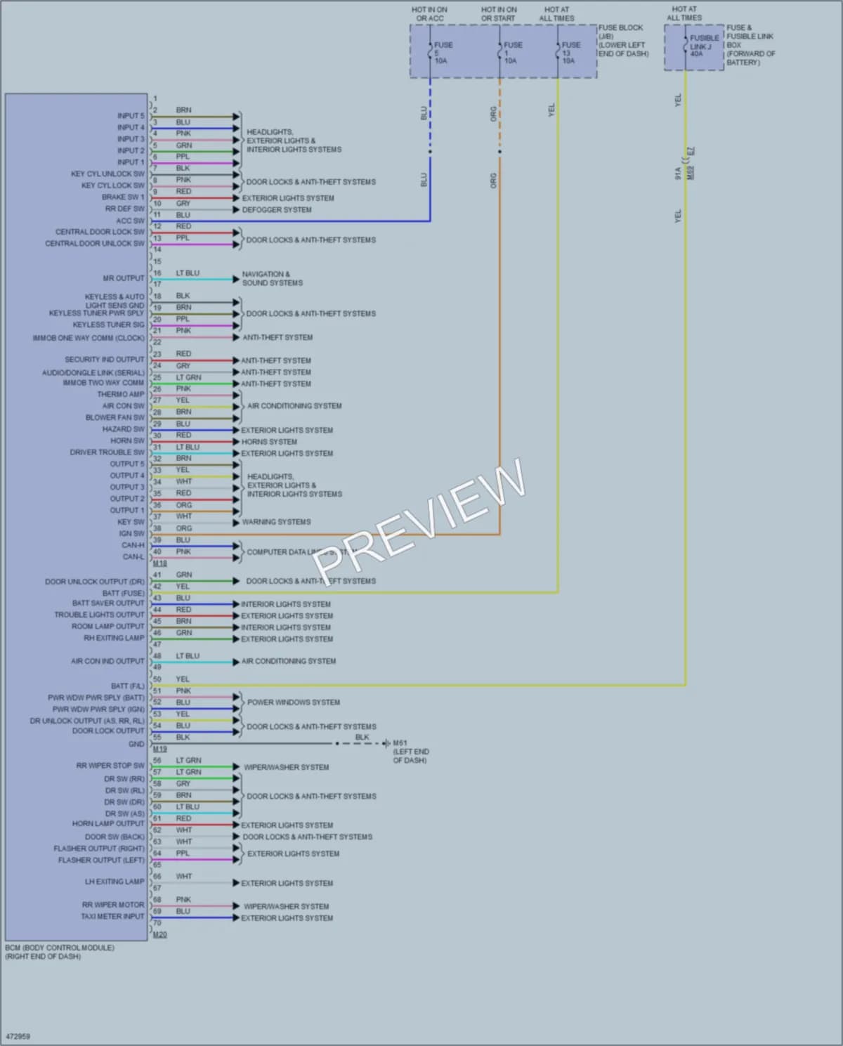 2015 Nissan NV200 Body Control Modules wiring diagram preview