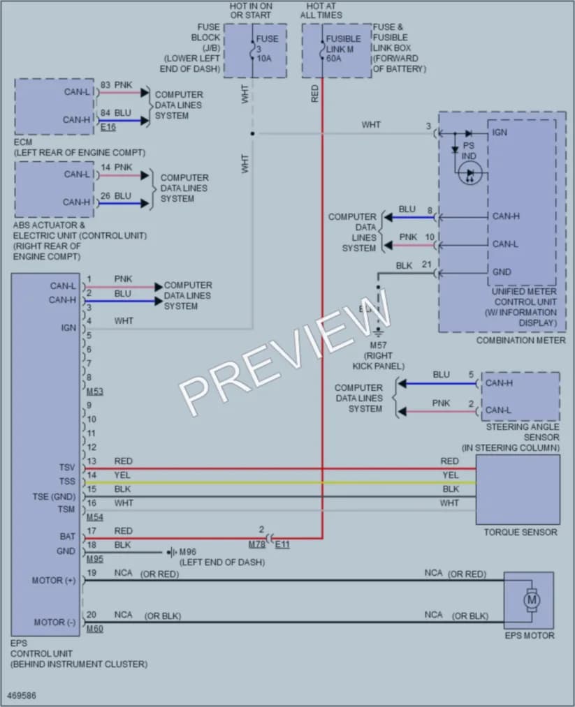 2015 Nissan NV200 Electronic Power Steering wiring diagram preview