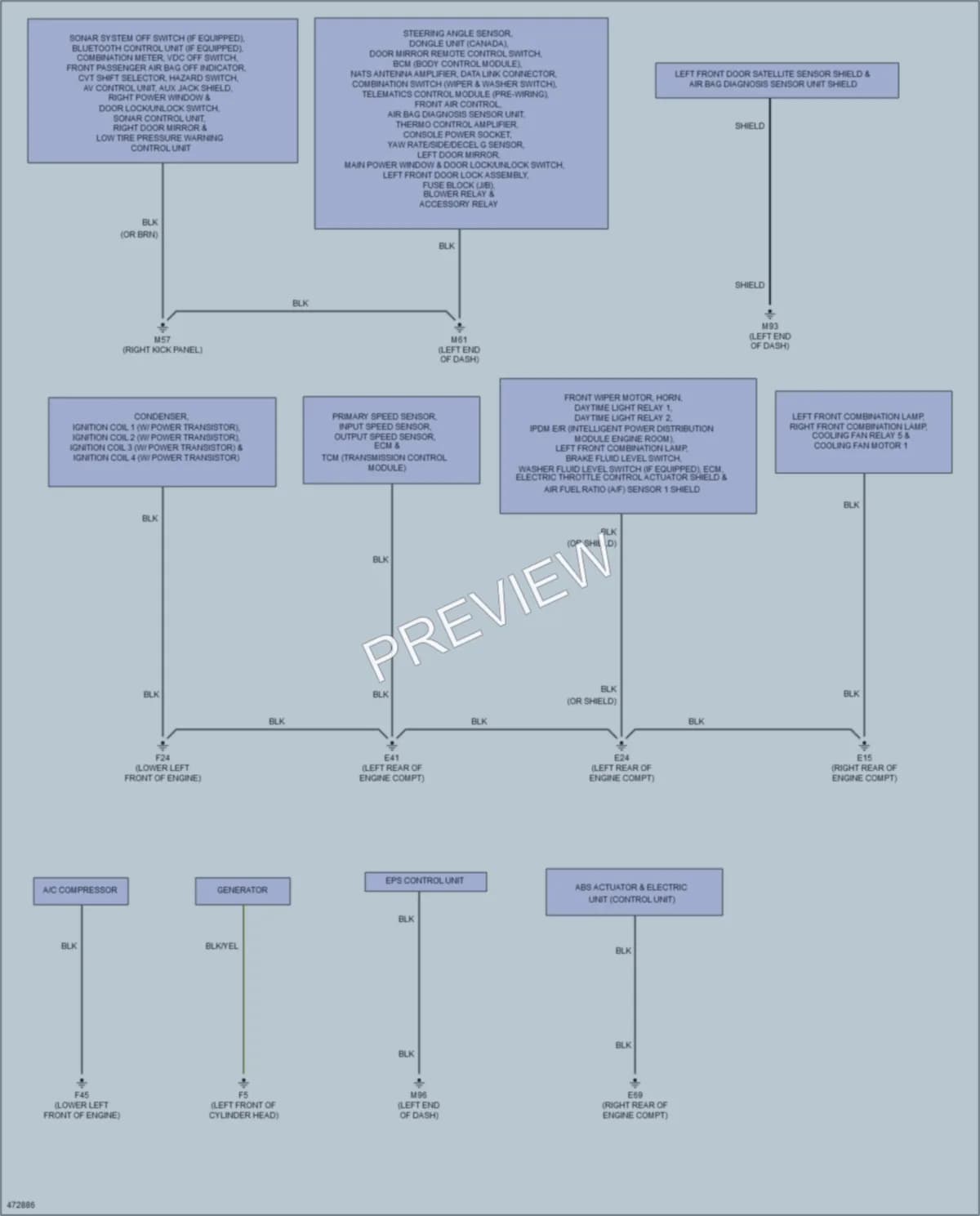 2015 Nissan NV200 Ground Distribution wiring diagram preview