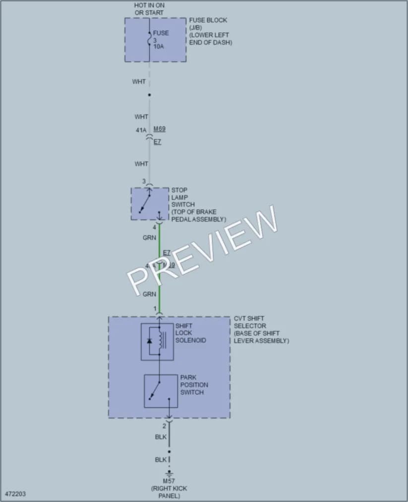 2015 Nissan NV200 Shift Interlock wiring diagram preview