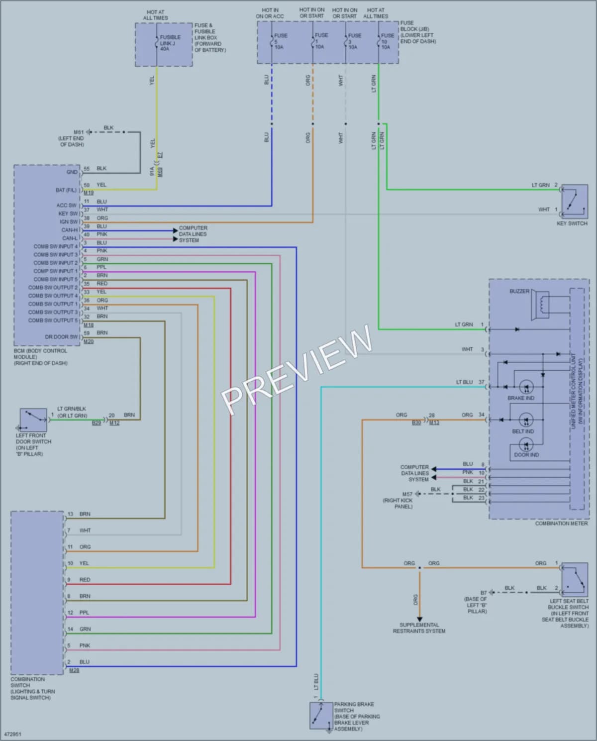 2015 Nissan NV200 Warning Systems wiring diagram preview
