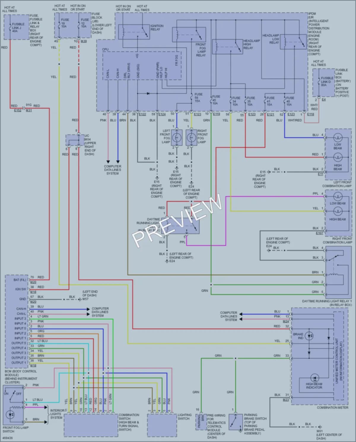 2015 Nissan NV2500HD Headlights wiring diagram preview