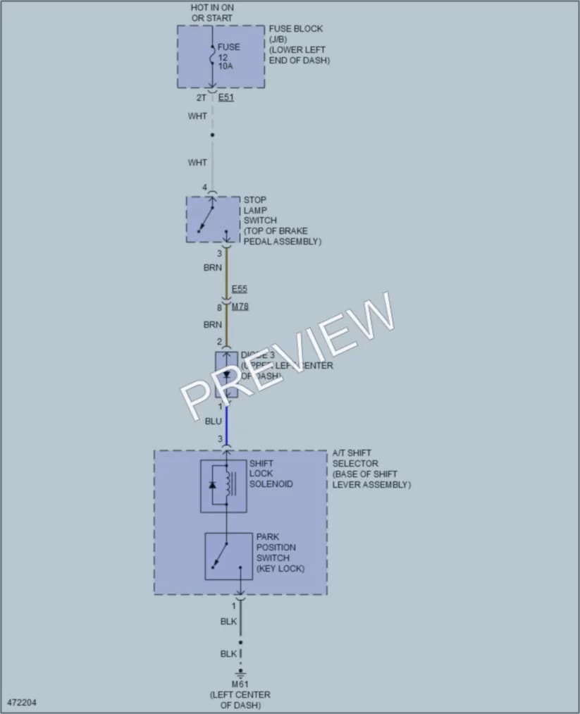 2015 Nissan NV2500HD Shift Interlock wiring diagram preview